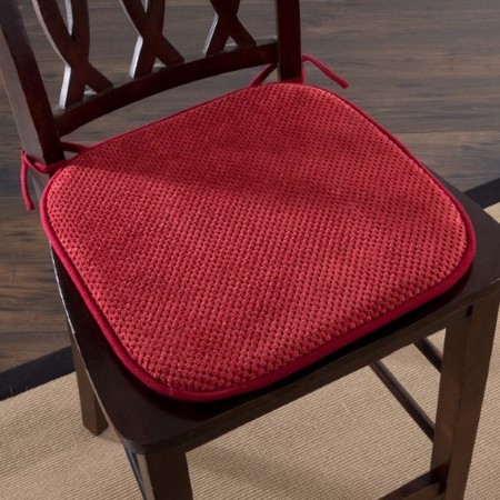 HASTINGS HOME Memory Foam Chair Cushion for Dining, Kitchen, Outdoor Patio and Desk with Nonslip Back (Burgundy) 390750XDD